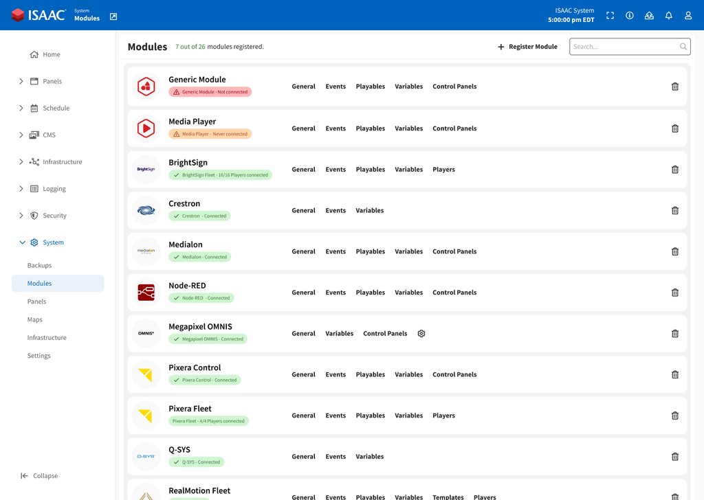 ISAAC Workspace - Modules