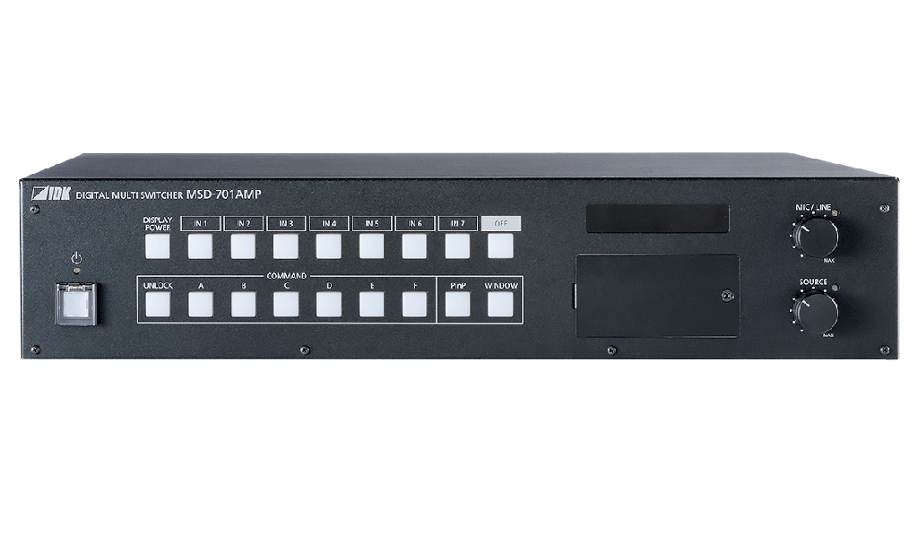 [MSD-701AMP] Digital Multi Switcher with Integrated Audio Power Amplifier /7 Inputs & 1 Output