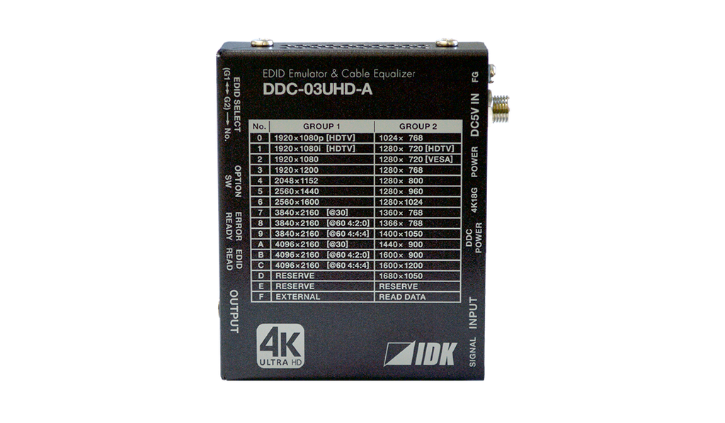 [DDC-03UHD-A] 4K@60 HDMI EDID Emulator/Cable Equalizer