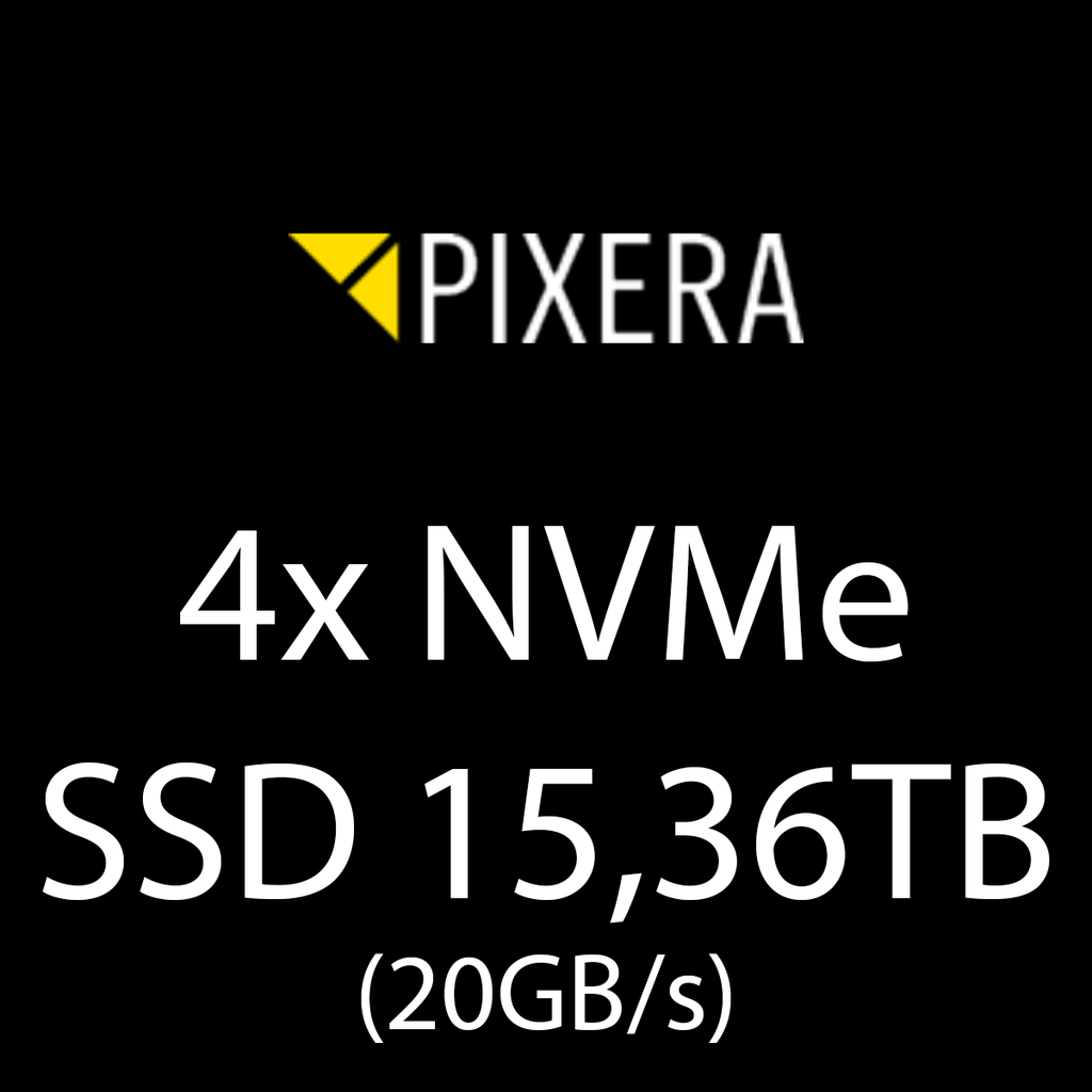 4x NVMe SSD 15,36TB
(20GB/s)